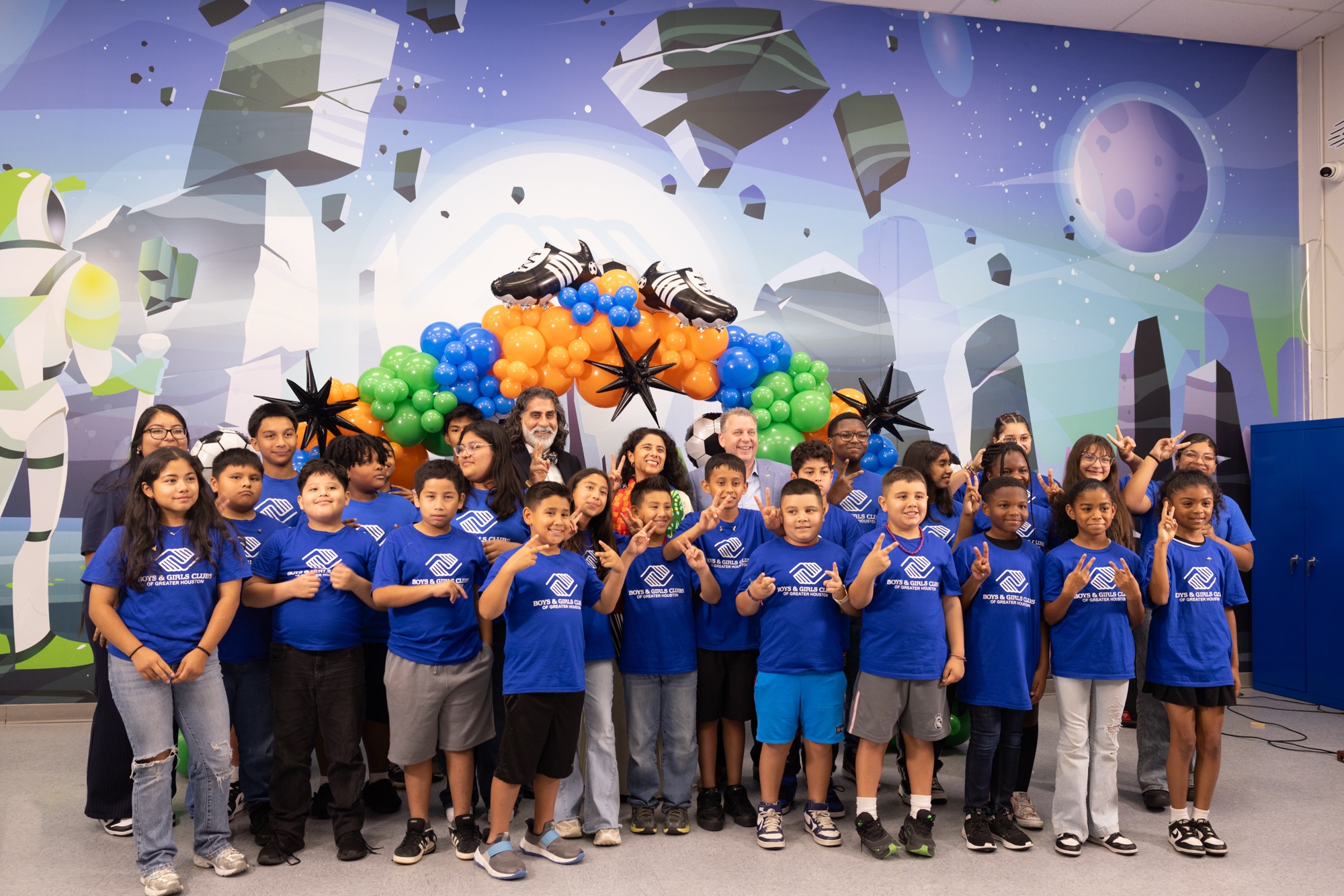 Photo from the Road to the World Cup youth ticket announcement with Judge Lina Hidalgo